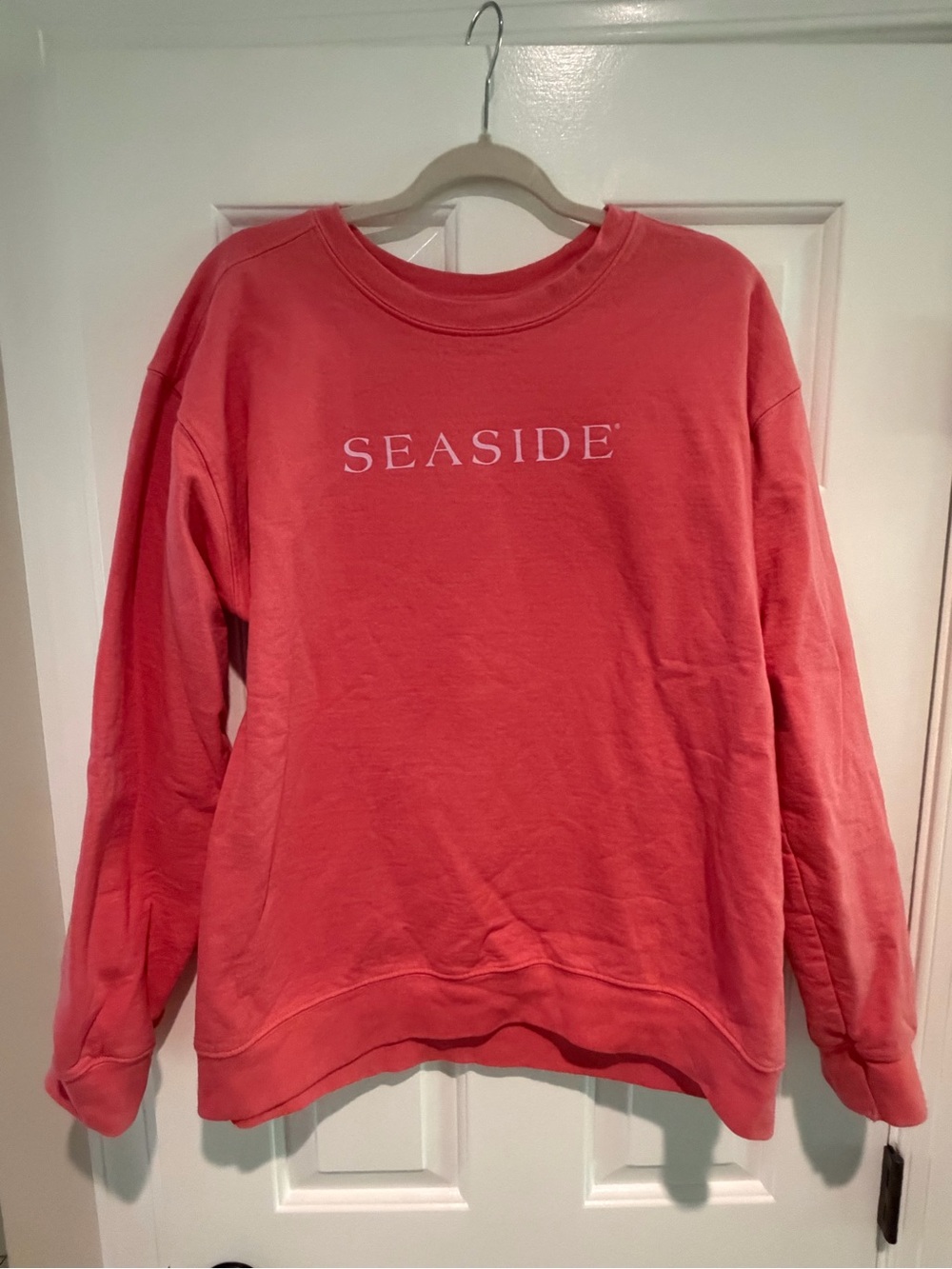 Seaside - Women's Coral Crewneck Sweatshirt